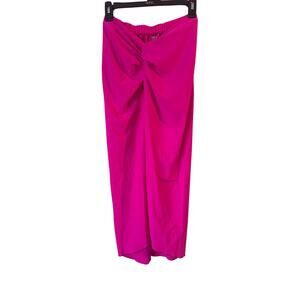Hot Pink Swimsuit Wrap Cover-Up | Stretch Bathing Suit Sarong Style M Medium